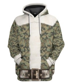 Gearhuman 3D Santa Claus Camouflage Custom Hoodie Apparel GN27081 3D Custom Fleece Hoodies Hoodie S 