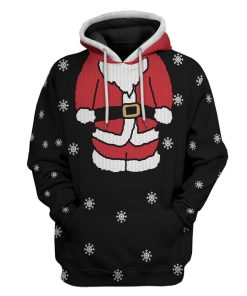 Gearhuman 3D Santa Claus Christmas Custom Tshirt Hoodie Apparel GC15105 3D Apparel Hoodie S 