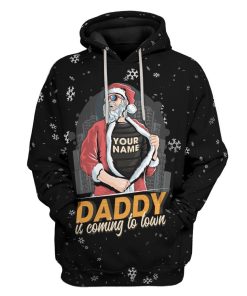 Gearhuman 3D Santa Claus is coming to town Custom Hoodie Apparel GQ07104 3D Apparel Hoodie S 
