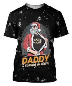 Gearhuman 3D Santa Claus is coming to town Custom Tshirt Apparel GQ07104 3D T-shirt T-Shirt S 