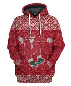 Gearhuman 3D Santa Claus Jolly Ugly Sweater Custom Hoodie Apparel GC06103 3D Apparel Hoodie S 