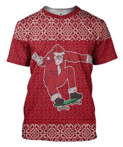 Gearhuman 3D Santa Claus Jolly Ugly Sweater Custom Tshirt Apparel GC06103 3D T-shirt T-Shirt S 