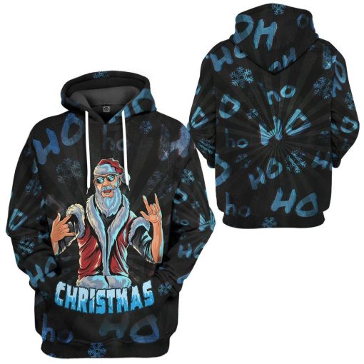 Gearhuman 3D Santa Crazy Custom Hoodie Apparel GJ07104 3D Apparel