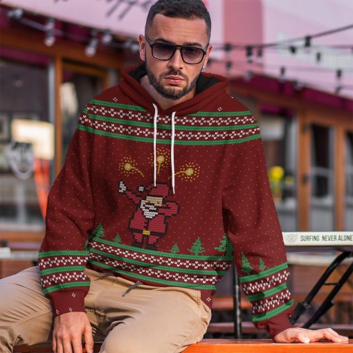 Gearhuman 3D Santa Dab Ugly Custom Hoodie Apparel GQ07103 3D Apparel