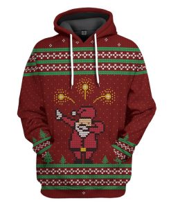 Gearhuman 3D Santa Dab Ugly Custom Hoodie Apparel GQ07103 3D Apparel Hoodie S 