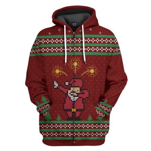 Gearhuman 3D Santa Dab Ugly Custom Hoodie Apparel GQ07103 3D Apparel Zip Hoodie S