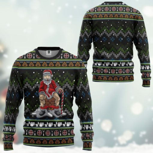 Gearhuman 3D Santa Pooping Down Chimney Custom Tshirt Hoodie Apparel CW271015 3D Apparel