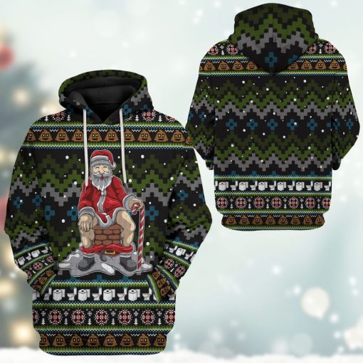 Gearhuman 3D Santa Pooping Down Chimney Custom Tshirt Hoodie Apparel CW271015 3D Apparel
