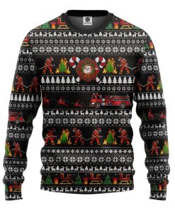 Gearhuman 3D Santa Village Firefighter Ugly Christmas Sweater Custom Sweatshirt Apparel GV071013 Sweatshirt Sweatshirt S 