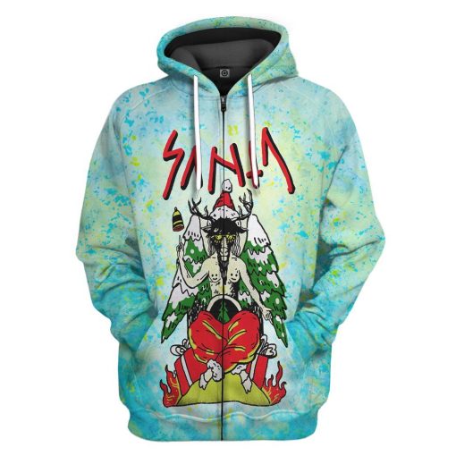Gearhuman 3D Satan Claus Custom Hoodie Apparel GW12106 3D Apparel Zip Hoodie S