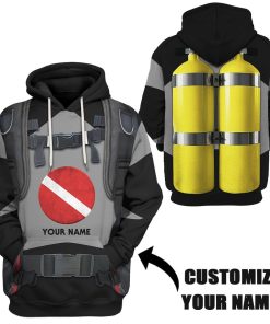 Gearhuman 3D Scuba Diving Suit Custom Name Tshirt Hoodie Apparel GW18014 3D Apparel 