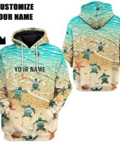 Gearhuman 3D Sea Turtle Custom Name Tshirt Hoodie Apparel GB20016 3D Apparel 
