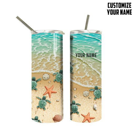 Gearhuman 3D Sea Turtle Custom Name Tumbler GB20015 Tumbler Long 20oz