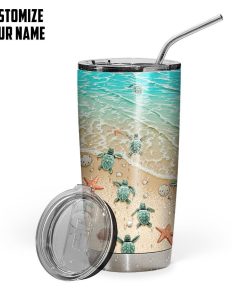 Gearhuman 3D Sea Turtle Custom Name Tumbler GB20015 Tumbler Short 20oz 