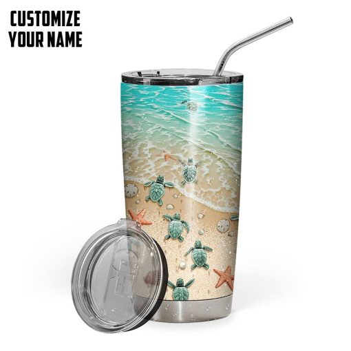 Gearhuman 3D Sea Turtle Custom Name Tumbler GB20015 Tumbler Short 20oz