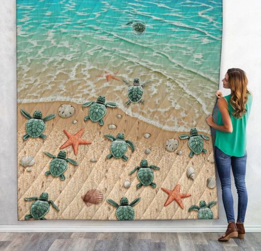Gearhuman 3D Sea Turtle Custom Quilt GB05117 Quilt Quilt Twins