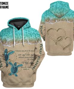 Gearhuman 3D Sea Turtle I Choose You Custom Name Tshirt Hoodie Apparel GB19015 3D Apparel 