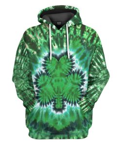 Gearhuman 3D Shamrock Tie Dye Custom Tshirt Hoodie Apparel GW19021 3D Apparel Hoodie S