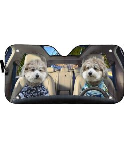 Gearhuman 3D Shih Tzu Puppies Custom Car Auto Sunshade GV141012 Auto Sunshade 57''x27.5'' 