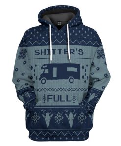 Gearhuman 3D Shitter's Full Ugly Christmas Sweater Blue Custom Hoodie Apparel GV07103 3D Apparel Hoodie S 