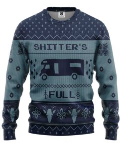 Gearhuman 3D Shitters Full Ugly Christmas Sweater Blue Custom Sweatshirt Apparel GV07103 Sweatshirt Sweatshirt S 