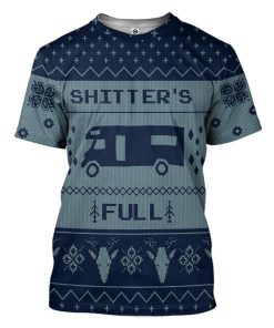 Gearhuman 3D Shitters Full Ugly Christmas Sweater Blue Custom Tshirt Apparel GV07103 3D T-shirt T-Shirt S 