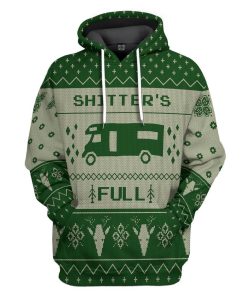Gearhuman 3D Shitters Full Ugly Christmas Sweater Green Custom Hoodie Apparel GV07104 3D Apparel Hoodie S 