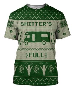 Gearhuman 3D Shitters Full Ugly Christmas Sweater Green Custom Tshirt Apparel GV07104 3D T-shirt T-Shirt S 