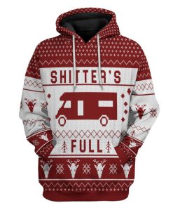 Gearhuman 3D Shitters Full Ugly Christmas Sweater Red Custom Hoodie Apparel GV07102 3D Apparel Hoodie S 
