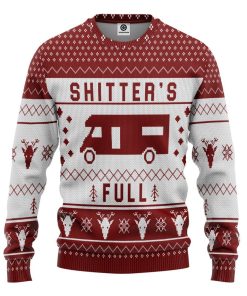 Gearhuman 3D Shitters Full Ugly Christmas Sweater Red Custom Sweatshirt Apparel GV07102 Sweatshirt Sweatshirt S 