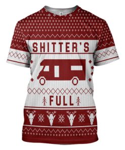 Gearhuman 3D Shitters Full Ugly Christmas Sweater Red Custom Tshirt Apparel GV07102 3D T-shirt T-Shirt S 