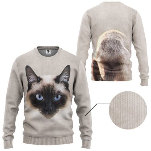 Gearhuman 3D Siamese Cat Tshirt Hoodie Apparel ZL21121 3D Apparel