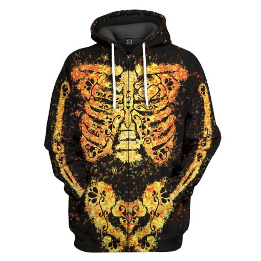 Gearhuman 3D Skeleton Hoodie Apparel GC21092 3D Apparel Zip Hoodie S