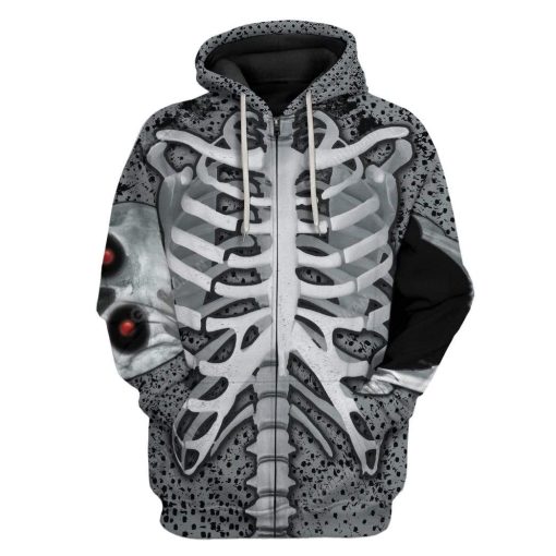 GearHuman 3D Skeleton Hoodie TShirt Apparel SK-QM29111919 3D Custom Fleece Hoodies Zip Hoodie S