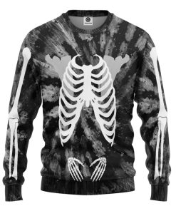 Gearhuman 3D Skeleton Tie Dye Custom Sweatshirt Apparel GW12102 Sweatshirt Sweatshirt S 
