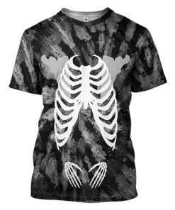 Gearhuman 3D Skeleton Tie Dye Custom Tshirt Apparel GW12102 3D T-shirt T-Shirt S 