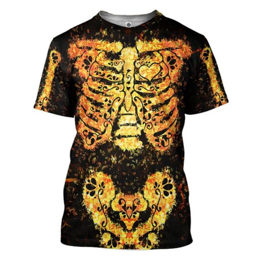 Gearhuman 3D Skeleton Tshirt Apparel GC21092 3D T-shirt T-Shirt S