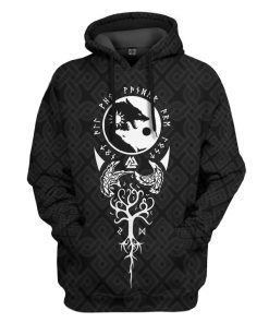 Gearhuman 3D Skoll And Hati Norse Mythology Symbol Art Custom Tshirt Hoodie Apparel GN28092 3D Apparel Hoodie S 