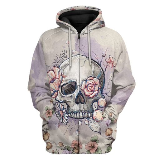 Gearhuman 3D Skull Custom Tshirt Hoodie Apparel CB061122 3D Apparel Zip Hoodie S