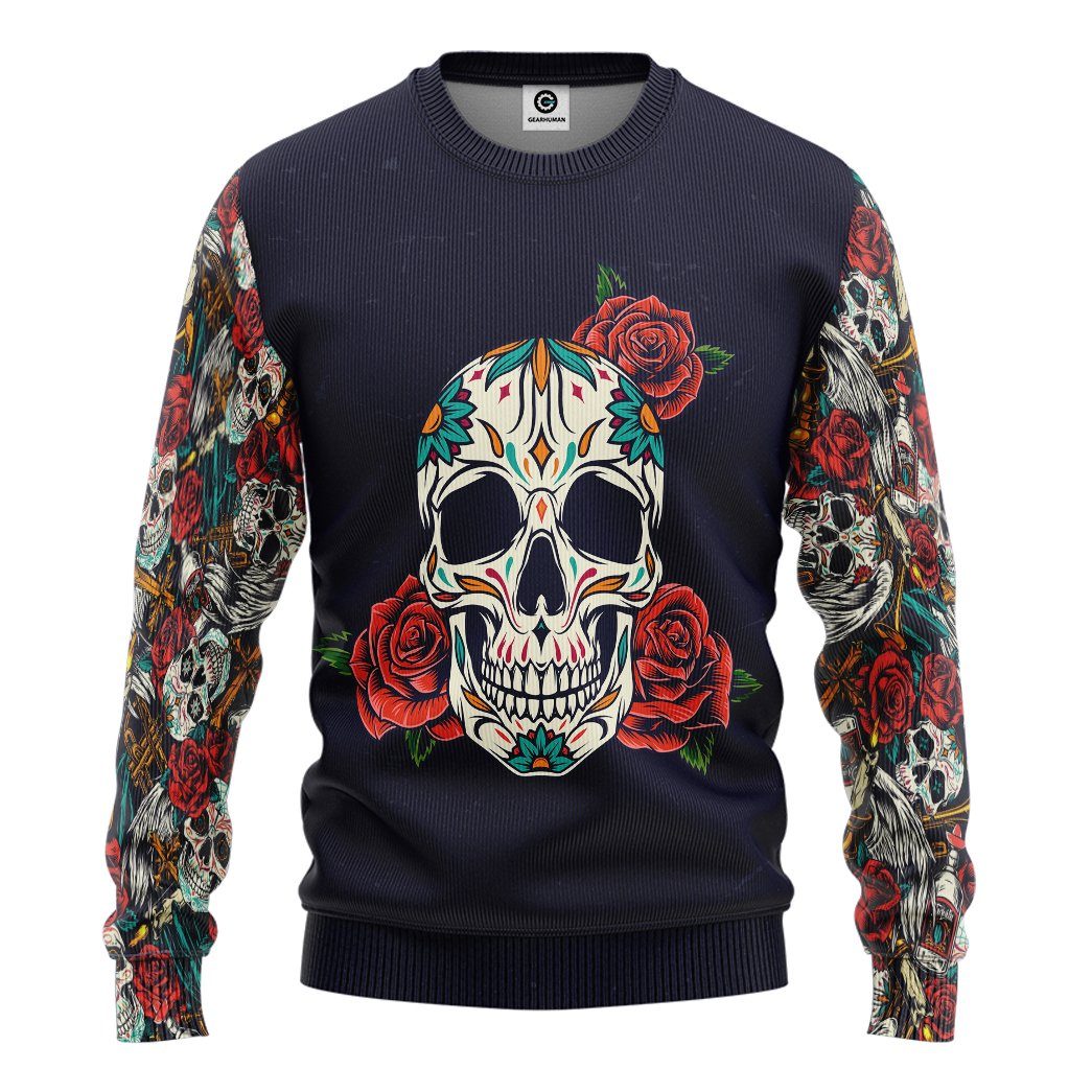 Gearhumans 3D Skull Custom Tshirt Hoodie Apparel 2 Gearhuman 3D Skull Custom Tshirt Hoodie Apparel GB091112 3D Apparel Long Sleeve S