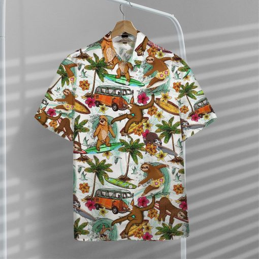 Gearhuman 3D Sloth Surfing Hawaii Shirt ZZ0707214 Short Sleeve Shirt