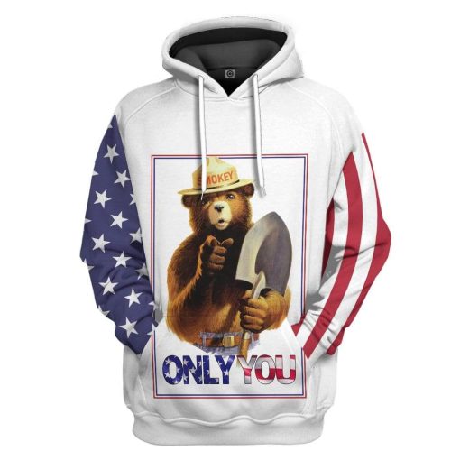 Gearhuman 3D Smokey bear Custom Hoodie Apparel GL230610 3D Custom Fleece Hoodies Hoodie S