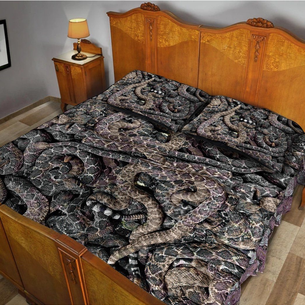 Gearhuman 3D Snake Custom Quilt Set GW01095 Quilt Set Quilt Set Twin