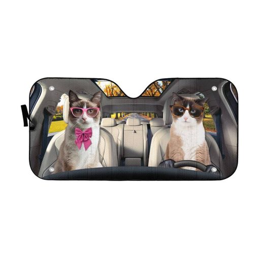 Gearhuman 3D Snowshoe Cat Auto Car Sunshade GV03031 Auto Sunshade 57''x27.5''