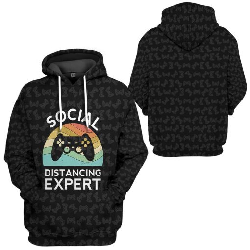Gearhuman 3D Social Distancing Expert Custom Hoodie Apparel GC28092 3D Apparel