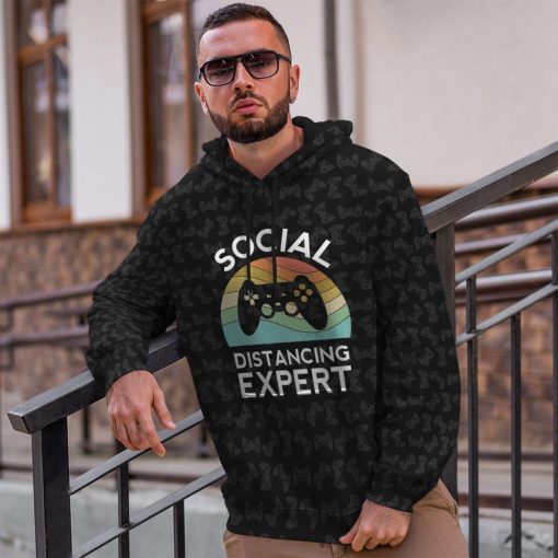 Gearhuman 3D Social Distancing Expert Custom Hoodie Apparel GC28092 3D Apparel