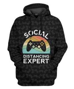 Gearhuman 3D Social Distancing Expert Custom Hoodie Apparel GC28092 3D Apparel Hoodie S 