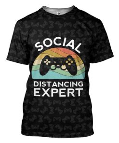 Gearhuman 3D Social Distancing Expert Custom Tshirt Apparel GC28092 3D T-shirt T-Shirt S 