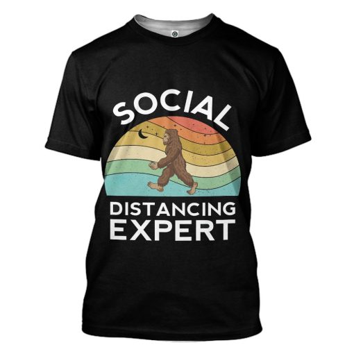 Gearhuman 3D Social Distancing Expert Custom Tshirt Apparel GC28093 3D T-shirt T-Shirt S