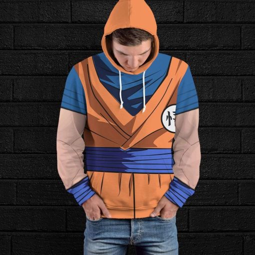 Gearhuman 3D Son Goku Custom Hoodie Apparel GV260510 3D Custom Fleece Hoodies
